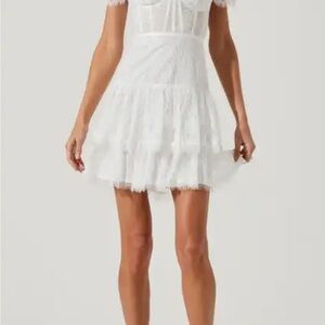 ASTR The Label Elegant White Lace Dress Bridal Bachelorette small or XS